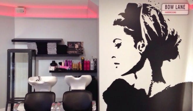 Bow Lane graphic in salon